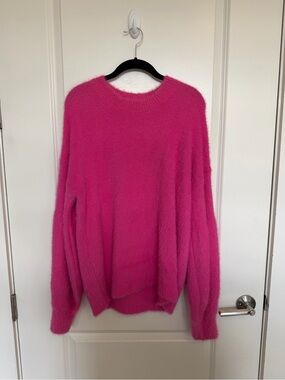 DO+BE Hot Pink Fuzzy Crewneck Sweater